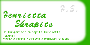 henrietta skrapits business card